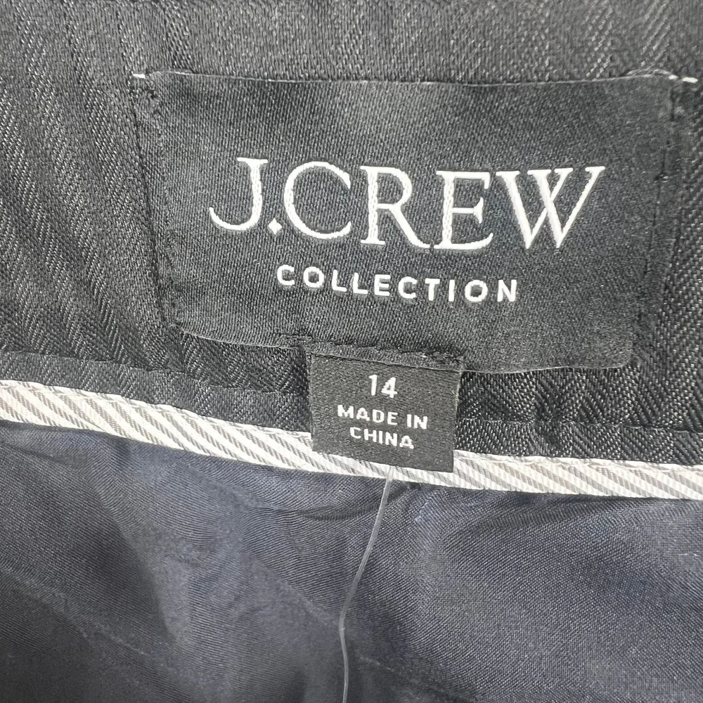 J.Crew Collection Trouser Mini Skirt Womens 14 Navy Wool Twill‎ Blend NWT!
